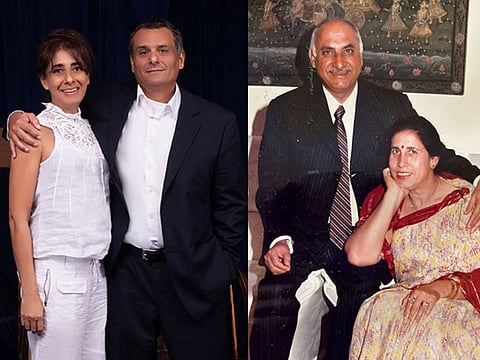 Dubai-based cancer survivor Irina Sharma, her partner Hani Soubra, father G.K. Sharma and mother Lalita Sharma.