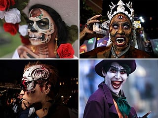Photos: Costumed revellers mark Halloween around the world