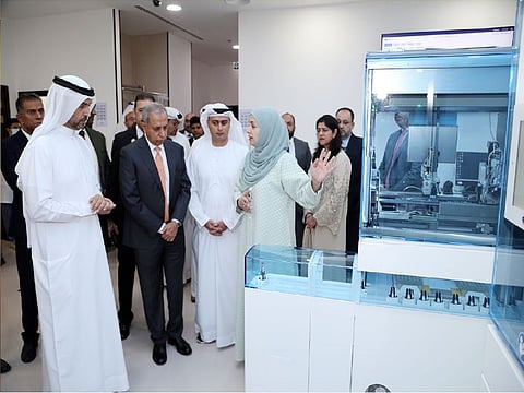 Awadh Seghayer Al Ketbi Director General of the DHA and Dr. Jamil Ahmed, Founder and Managing Director of the PRIME Healthcare Group, inaugurate Premier Diagnostic Centre Al Fully automated & AI-enabled diagnostic center