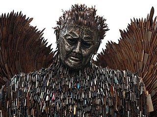 Photos: Sculpture made from knives displayed in UK