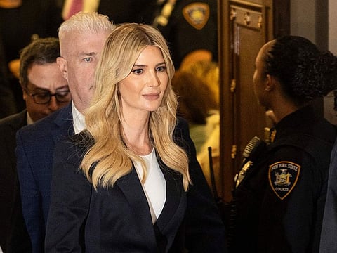 Ivanka Trump exits courtroom during a civil fraud trial against former President Donald Trump at New York Supreme Court, Wednesday, Nov. 8, 2023, in New York.
