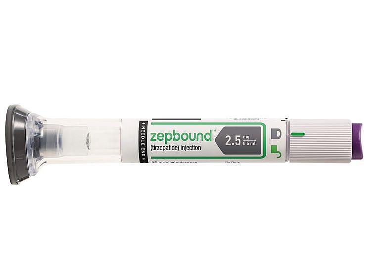 This image provided by Eli Lilly on Wednesday, November 8, 2023 shows packaging for their new drug Zepbound.  