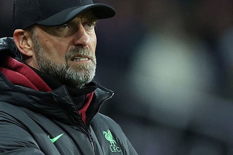 Liverpool's German manager Jurgen Klopp reacts as he watches is side during the UEFA Europa League Group E match against Toulouse.