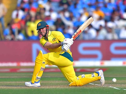 Australia's Mitchell Marsh in action during their match against Bangladesh in the Cricket World Cup at Maharashtra Cricket Association Stadium in Pune on Saturday.