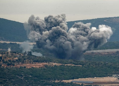 Smoke rises over Lebanon, as seen from Israel-Lebanon border in northern Israel, on November 12, 2023.  
