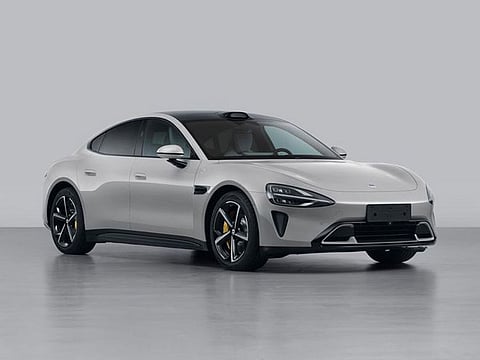 The car has a sleek exterior and the option to install sensing technology known as lidar on the top of its windscreen for advanced assisted driving