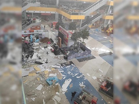 A Twitter post shows part of a collapsed ceiling inside a shopping mall in General Santos City, less than 100 kilometres from the epicentre in Sarangani Province, Soccsksargen region.
