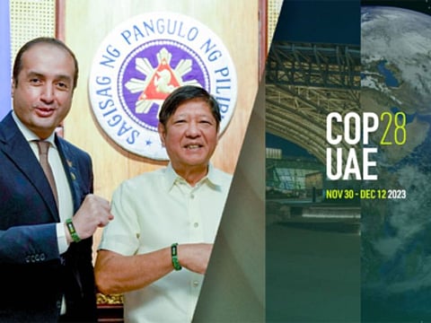 UAE Ambassador to the Philippines Mohamed Obaid Salem Alqataam Al-Zaabi and President Ferdinand Marcos Jr. during a visit to the Malacañang Palace.