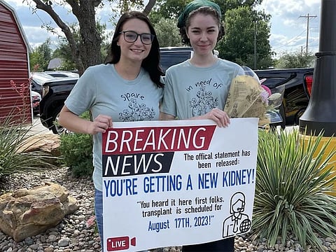 Savannah Stallbaumer, left, donated a kidney to Katie Hallum after they met through TikTok.