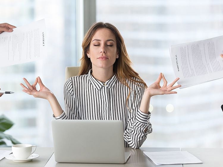 Woman meditating