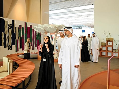 Sheikh Khaled bin Mohamed bin Zayed Al Nahyan, Crown Prince of Abu Dhabi and Chairman of Abu Dhabi Executive Council, during his tour of the event on Tuesday