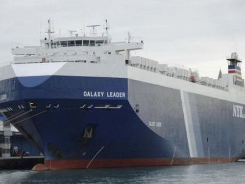 The Galaxy Leader is seen at the port of Koper, Slovenia on Sept. 16, 2008. Yemen's Houthi rebels seized the Israeli-linked cargo ship in a crucial Red Sea shipping route on Sunday, Nov. 19, 2023, officials said, taking crew members hostage.