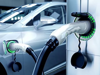 Electric vehicle charging station. For illustrative purposes only