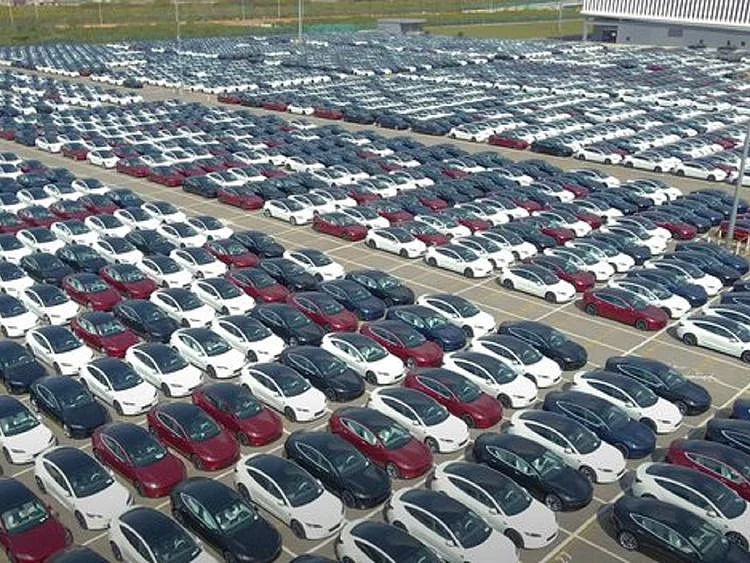 Tesla EV ready for delivery to customers