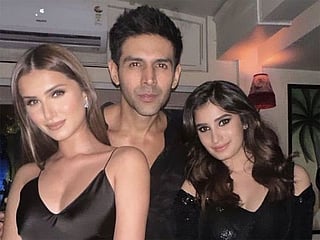 Photos: Amid dating rumours, Bollywood star Kartik Aaryan parties with Tara Sutaria on his birthday party
