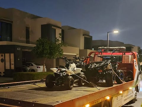 Motorcycles and recreational bikes confiscated by Dubai Police.