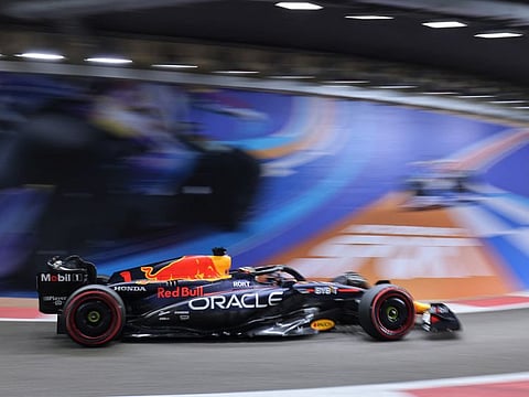 Red Bull's Max Verstappen in action during qualifying of the Abu Dhabi Grand Prix at Yas Marina Circuit in Abu Dhabi on Saturday.