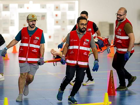 File picture of volunteers competing in 'Sanid' championship for emergency response in UAE. Image used for illustrative purpose only.