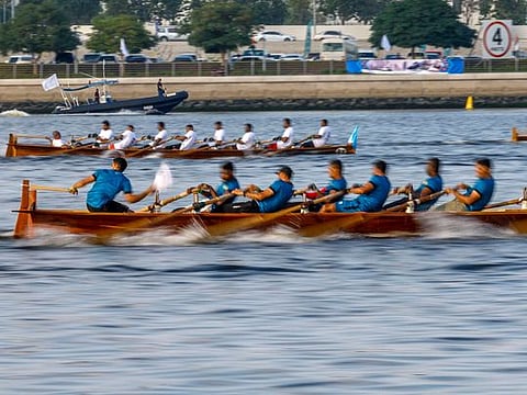 Traditional rowing race in Dubai