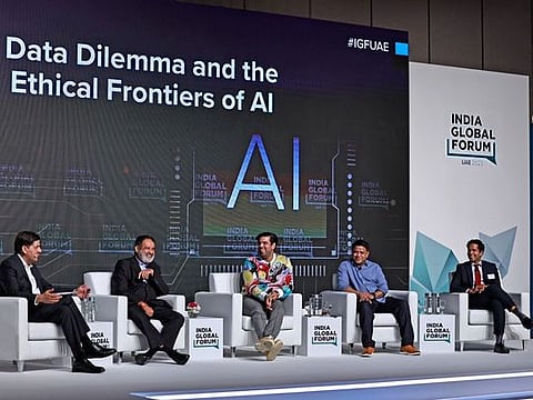 Mohandas Pai (second left), Chairman of India-based Aarin Capital Partners and former director of tech company Infosys at the India Global Forum Middle East and Africa 2023 