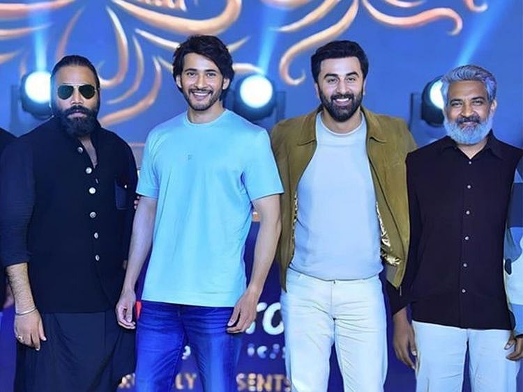 A guest, Mahesh Babu, Ranbir Kapoor and  SS Rajamouli