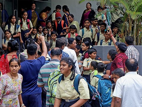 Students are being evacuated after a school received a bomb threat mail in Bengaluru on Friday. 