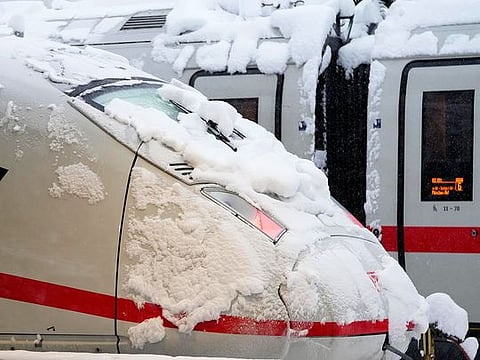 Photos: Snowstorm causes travel chaos in central Europe
