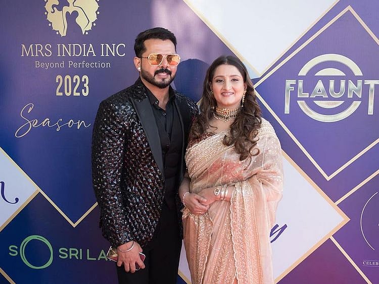 Sreesanth with his wife Bhuvneshwari 