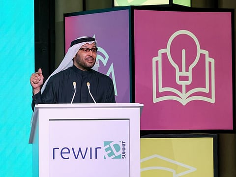 Dr. Tariq Al Gurg, Chief Executive Officer & Vice-Chairman
Dubai Cares speaking at the opening session of The RewirEd Summit 2023 at COP 28.  Photo: Virendra Saklani/Gulf News