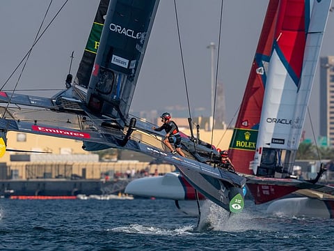 The sail boats are getting ready for a exciting clashes in Dubai.