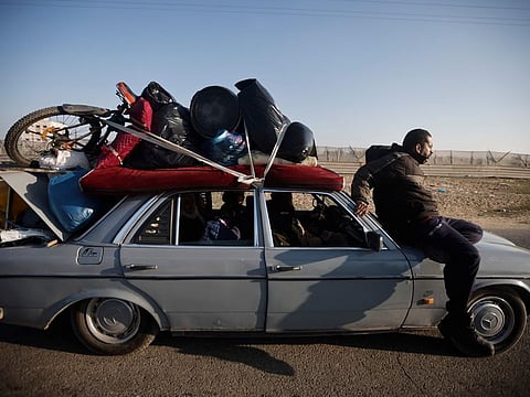 Palestinians flee the Israeli ground offensive in Khan Younis.