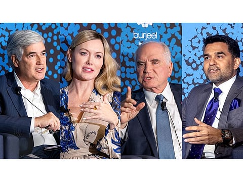 From left: Dr Juan Pablo Uribe, Dr Catharine Young, Rep. Mike Kelly, Dr Shamsheer Vayalil speaking at the 10th Burjeel Holdings Oncology Conference in Washington DC