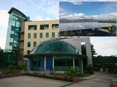 The Perpetual Help Community Cooperative, Inc. (PHCCI) building in Dumaguete City, with the rooftop power installation.