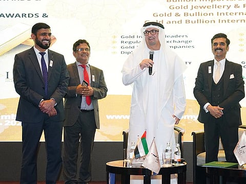 Humaid Ben Salem, Chairman, ICC UAE and Secretary General, Federation of UAE Chambers of Commerce & Industry along with Sajith Kumar P K, Group CEO & MD. Nearby Anoop P S, Group CBO & ED, IBMC International Group and Venu V K, Director, IBMC Trade-Flow Ventures at IBMC’s 5th Global convention