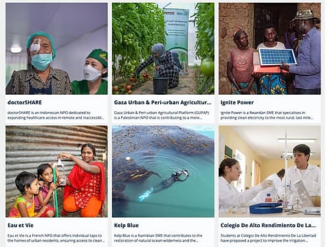 Some of the Zayed Sustainability Prize winners recognised during COP28 UAE, hosted by Dubai.