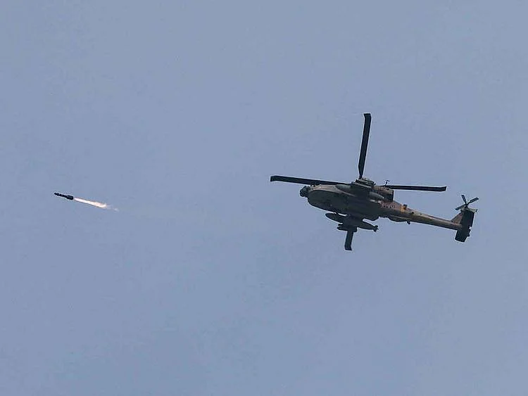 An Israeli military Apache helicopter