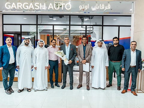 From left: Abrar Hussain, Ali Gargash, Chairman & CEO, Salim Alrayssi, Pramod Kumar, Amir Pervaiz - General Manager Gargash Auto, Anna Durai, Salim Alowais, Safiullah Muhammad, Attaullah Usman