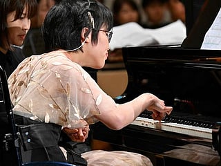 Photos: AI-assisted piano allows disabled musicians to perform Beethoven