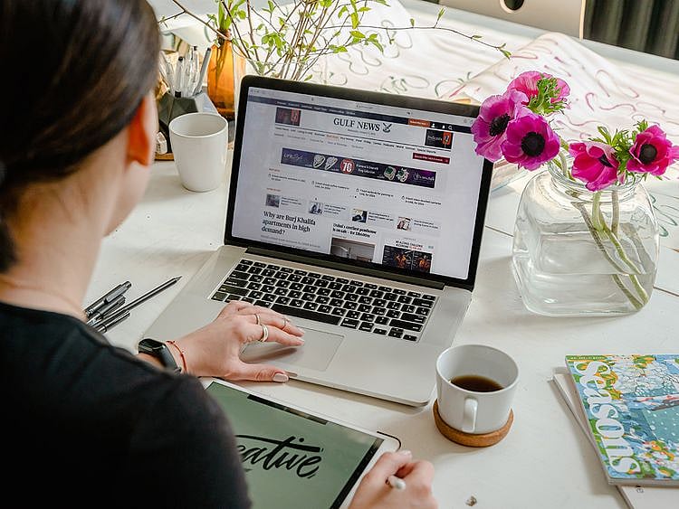 Gulf News website laptop