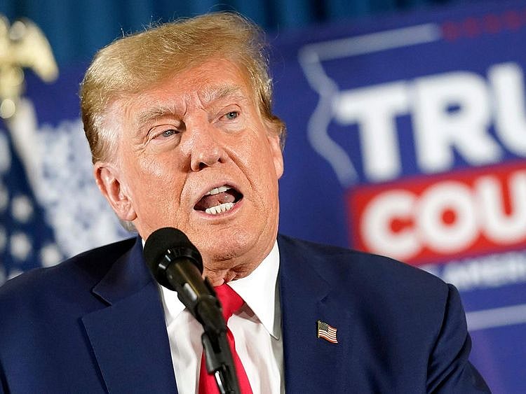 Former President Donald Trump speaks at a campaign rally