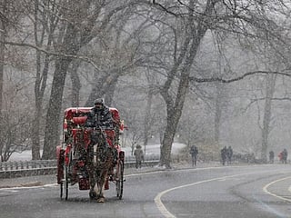 Photos: Winter storm arrives in New York City, bringing mix of rain and snow