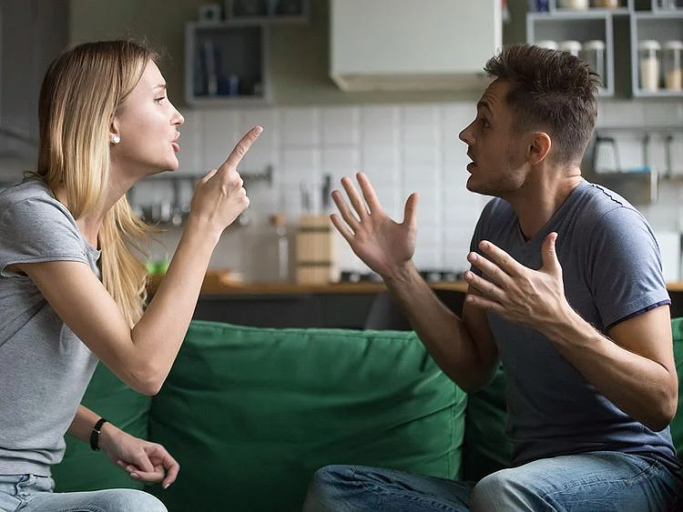 Two people fight