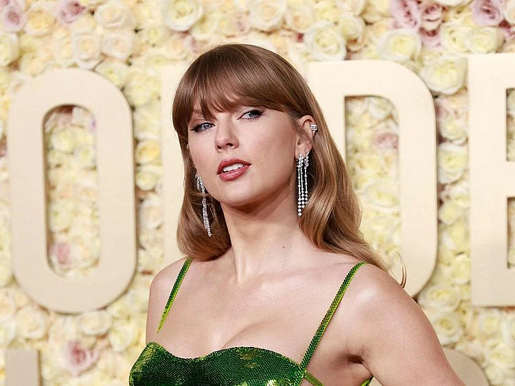 US singer-songwriter Taylor Swift arrives for the 81st annual Golden Globe Awards at The Beverly Hilton hotel in Beverly Hills, California, on January 7, 2024.