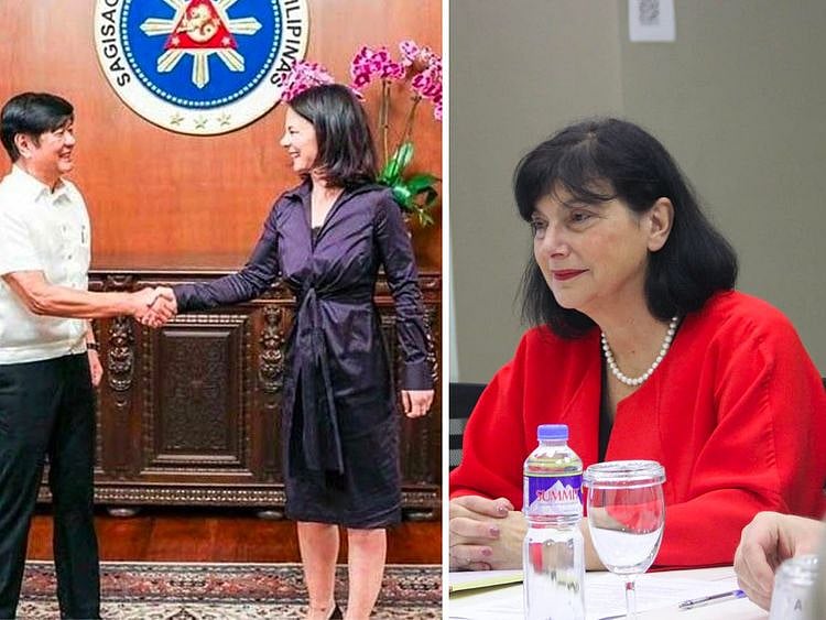 President Ferdinand Marcos Jr met German Foreign Minister Annalena Baerbock during the latter's visit to Manila (left photo). Renata Cvelbar Bek (right), Slovenian Ministry of Foreign Affairs Secretary General