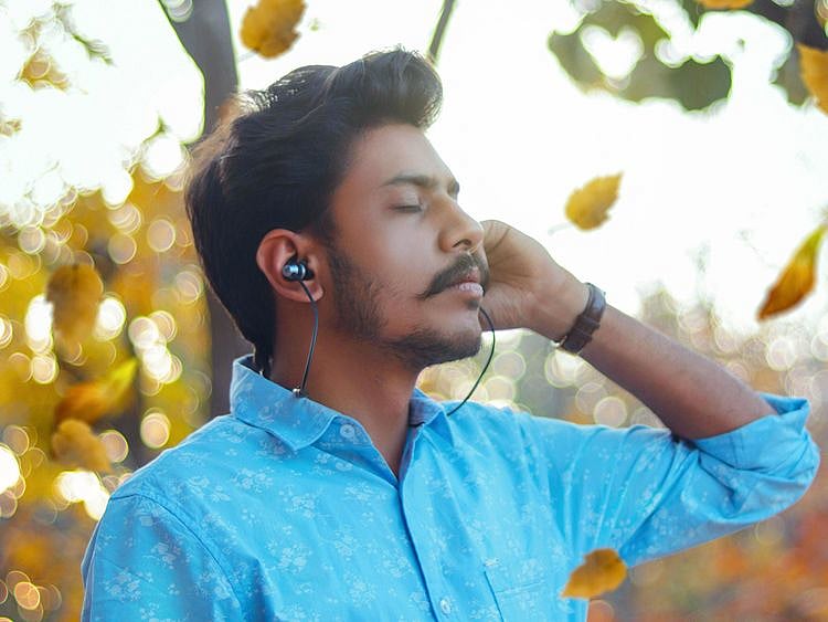 neckband earphones stock