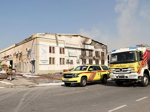 The operations room had received a report at 9:12am about the blaze in Industrial Area 1 of Al Qouz