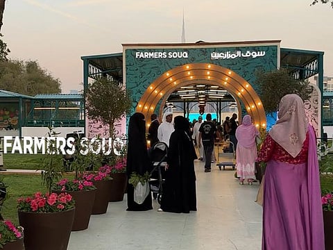 At the market, you can buy fruits, vegetables, dates, dairy, coffee, honey, dates, pickles and herbal products from 30 Emirati farmers.