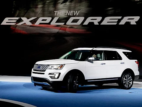File photo: A Ford Explorer SUV is presented during the Los Angeles Auto Show. 