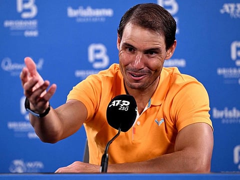 Spain's Rafael Nadal speaks during a press conference during the Brisbane International on January 5.