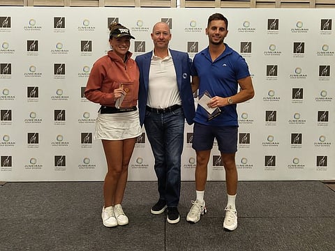 Bradley Webb and Annabel Ayres emerged winners in the monthly Jumeirah Pairs by The Lounge Spa over the Earth Course hosted by Jumeirah Golf Estates.